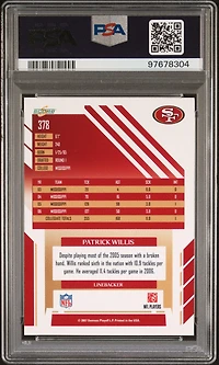 2007 Score 378 Patrick Willis PSA 10