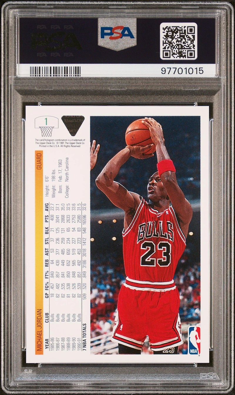 1991 Upper Deck Promos 1 Michael Jordan PSA 9