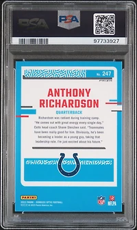 2023 Panini Donruss Optic 247 Anthony Richardson Green Velocity PSA 10