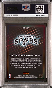 2023 Panini Recon 225 Victor Wembanyama Holo PSA 8