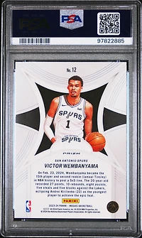 2023 Panini Mosaic Epic Performers 12 Victor Wembanyama Green PSA 10