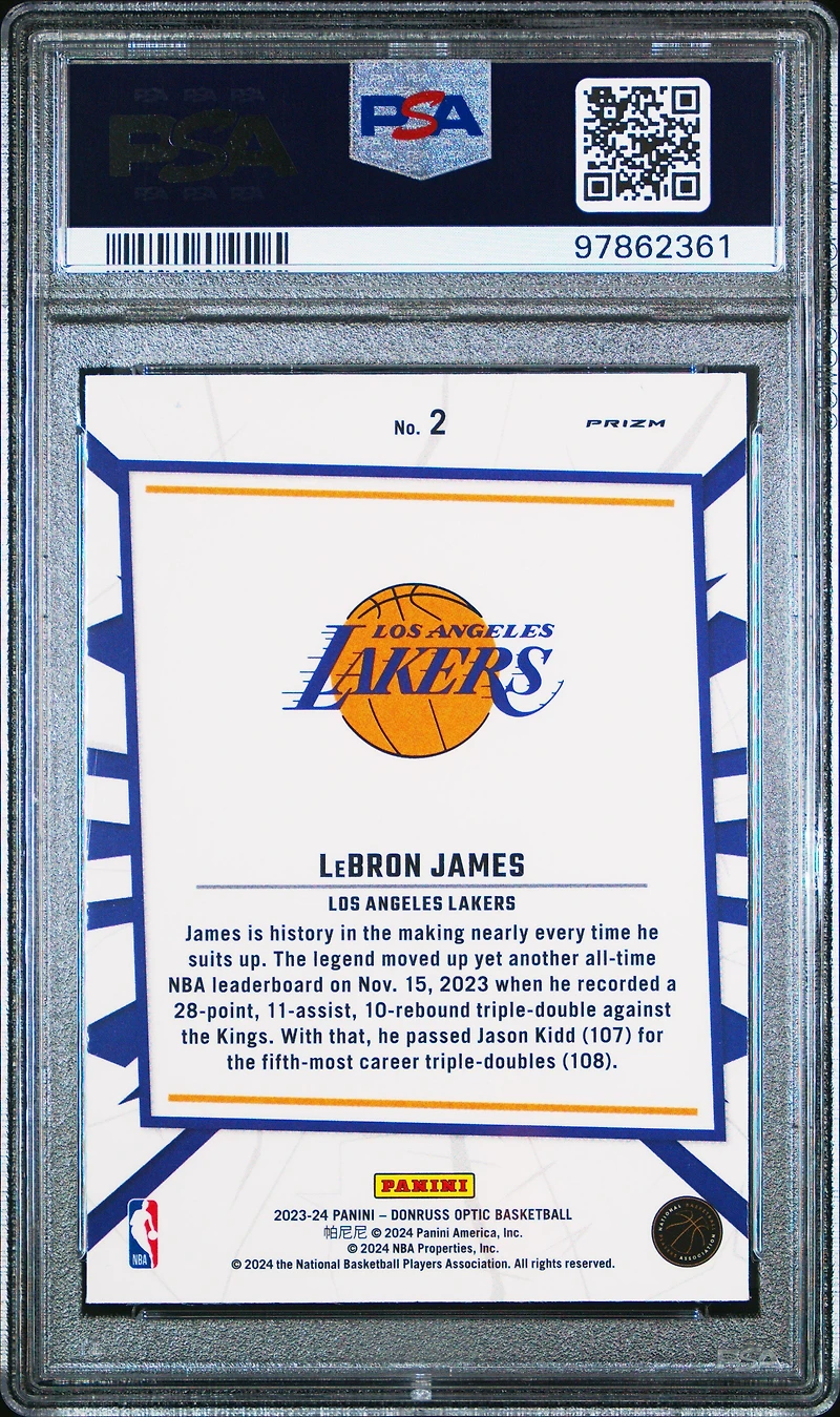 2023 Panini Donruss Optic My House 2 Lebron James Holo PSA 10