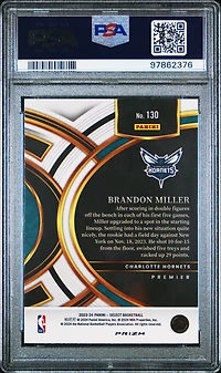2023 Panini Select 130 Brandon Miller Orange Flash PSA 10