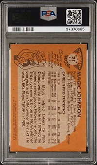 1981 Topps 21 Magic Johnson PSA 8