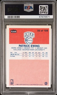 1986 Fleer 32 Patrick Ewing PSA 8