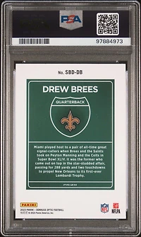 2023 Panini Donruss Optic Super Bowl Downtown Sbddb Drew Brees PSA 9