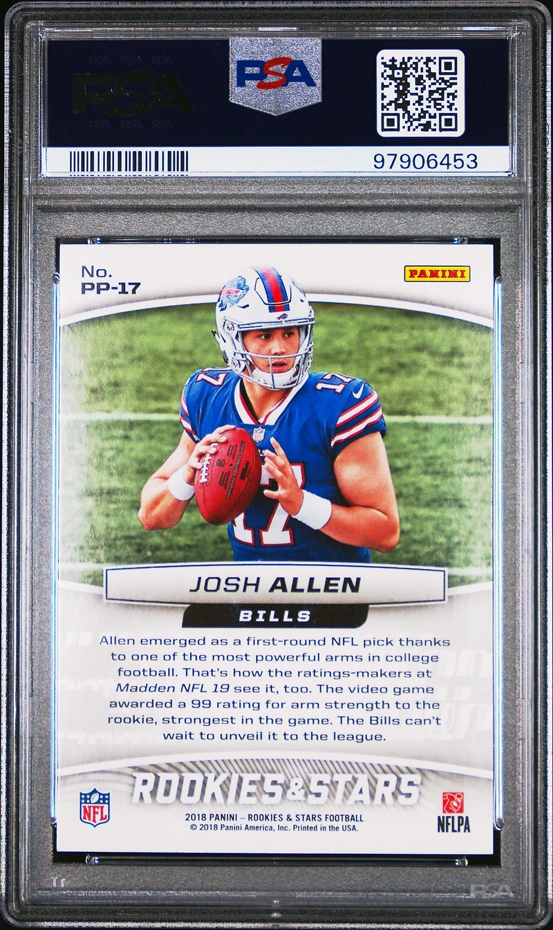 2018 Panini Rookies & Stars Precision Passers Pp-17 Josh Allen PSA 10