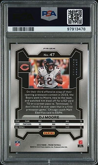 2023 Panini Prizm 47 Dj Moore Purple Ice PSA 10