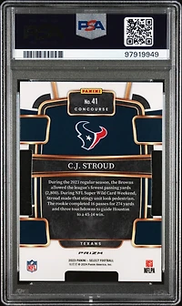 2023 Panini Select 41 Cj Stroud Die-cut Red & Yellow Prizm PSA 9