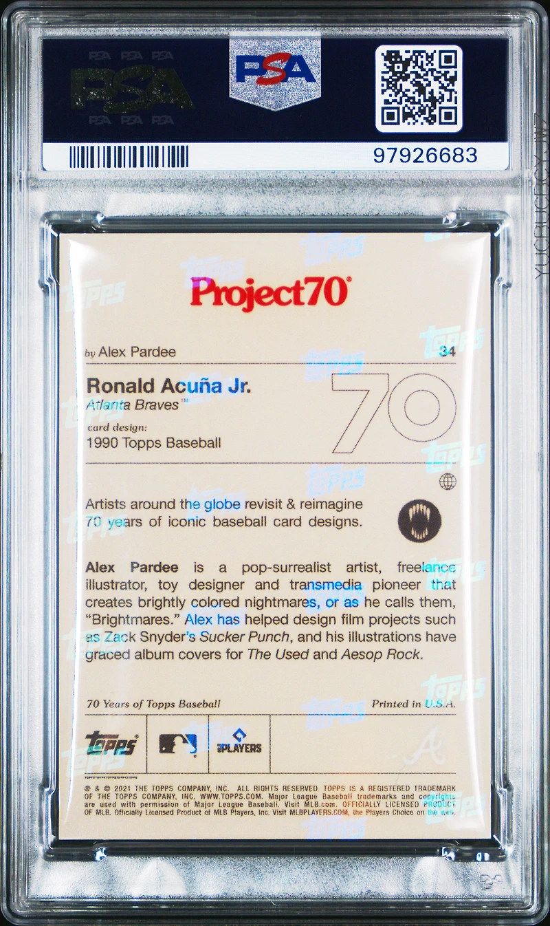 2021 Topps Project70 34 Ronald Acuna Jr. PSA 9