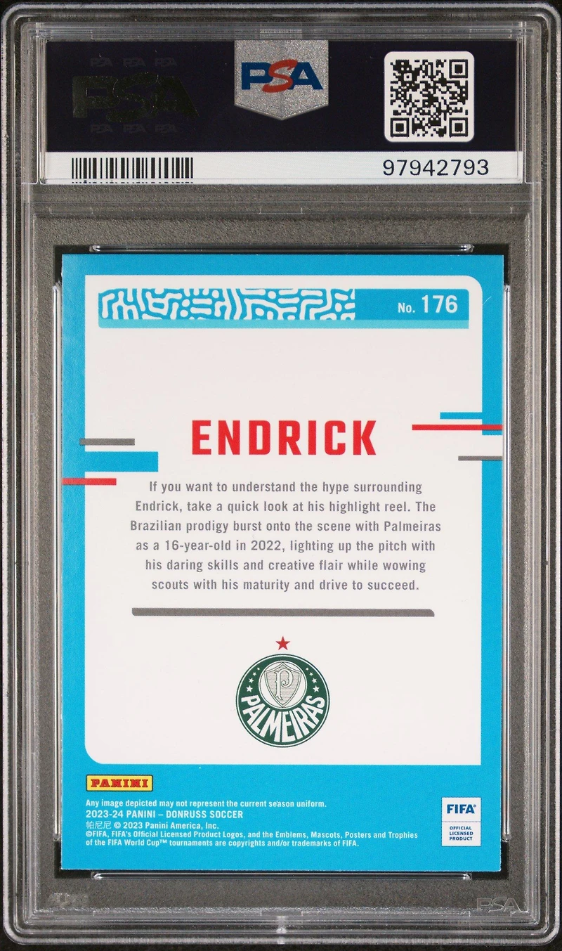 2023-24 Panini Donruss Fifa 176 Endrick PSA 10