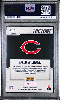 2024 Panini Instant Nfl 7 Caleb Williams PSA 10
