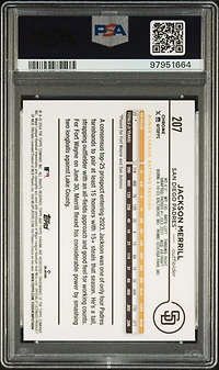 2024 Topps Chrome 207 Jackson Merrill Aqua Refractor PSA 10