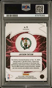 2023 Panini Mosaic Thunder Road 15 Jayson Tatum Green PSA 10