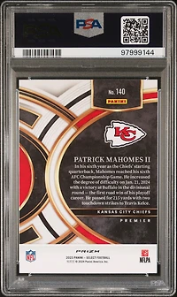2023 Panini Select 140 Patrick Mahomes Ii Neon Green Prizm PSA 10