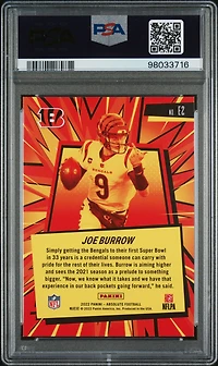 2022 Panini Absolute Explosive E2 Joe Burrow PSA 9