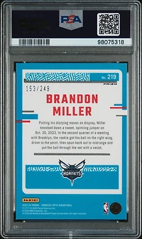 2023 Panini Donruss Optic 219 Brandon Miller Premium Box Set PSA 10