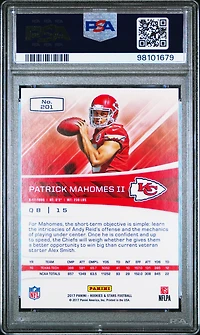 2017 Panini Rookies & Stars 201 Patrick Mahomes Ii PSA 10