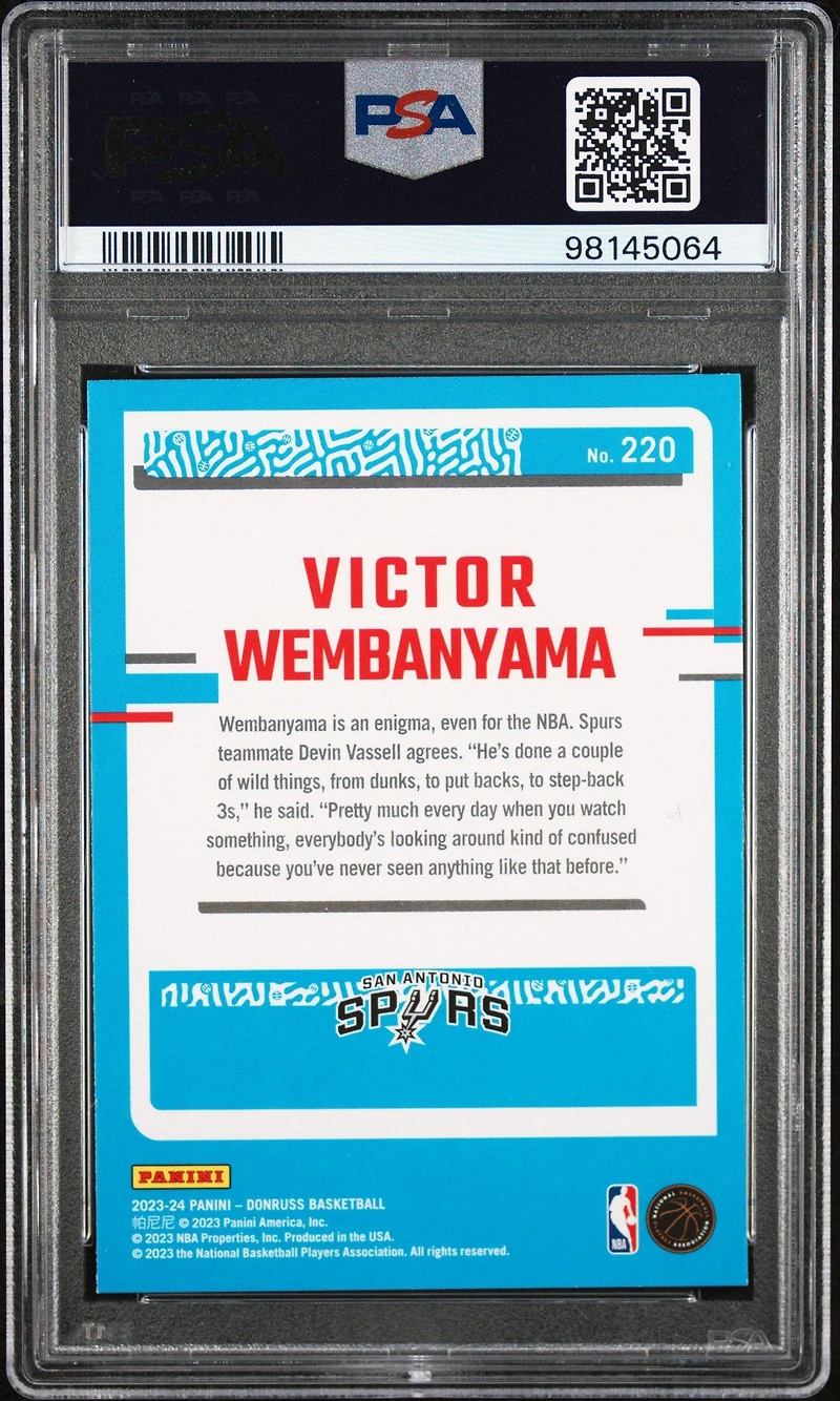 2023 Panini Donruss 220 Victor Wembanyama PSA 10