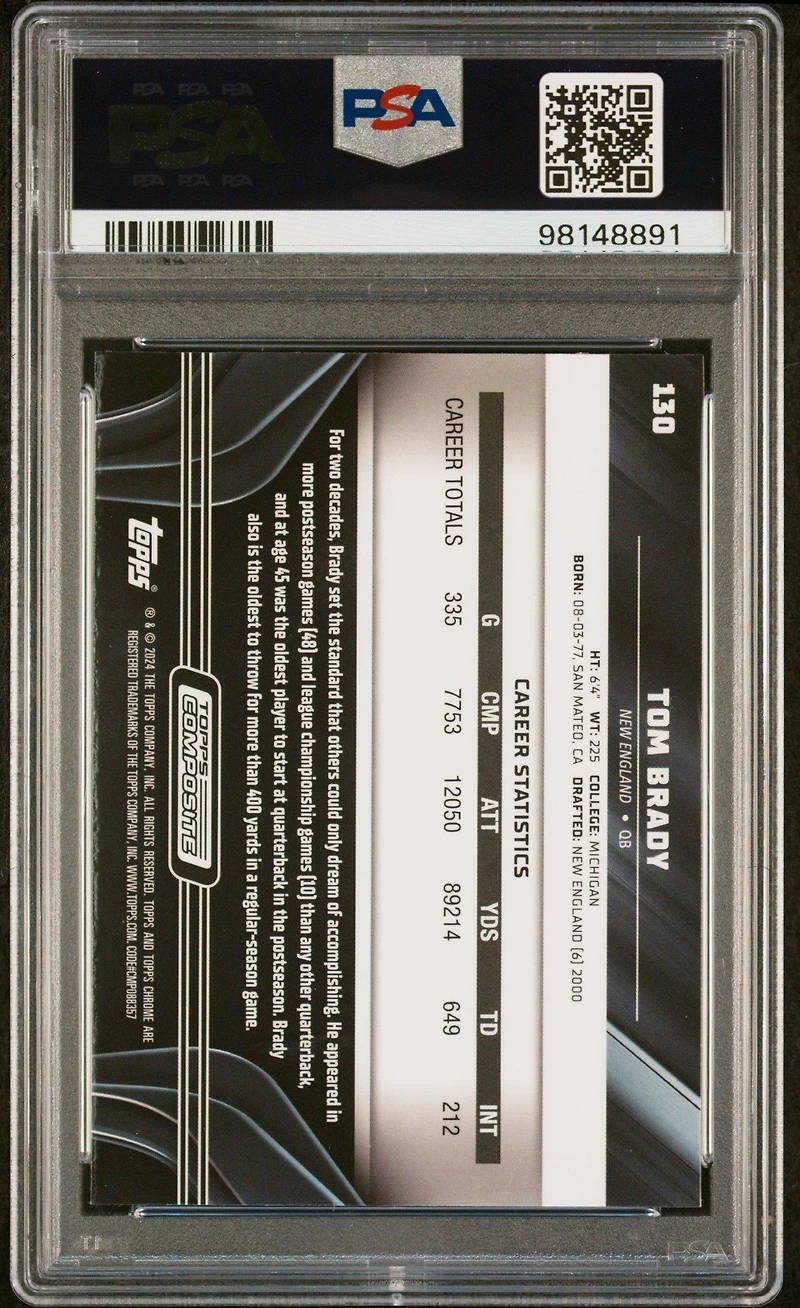 2023 Topps Composite 130 Tom Brady PSA 10