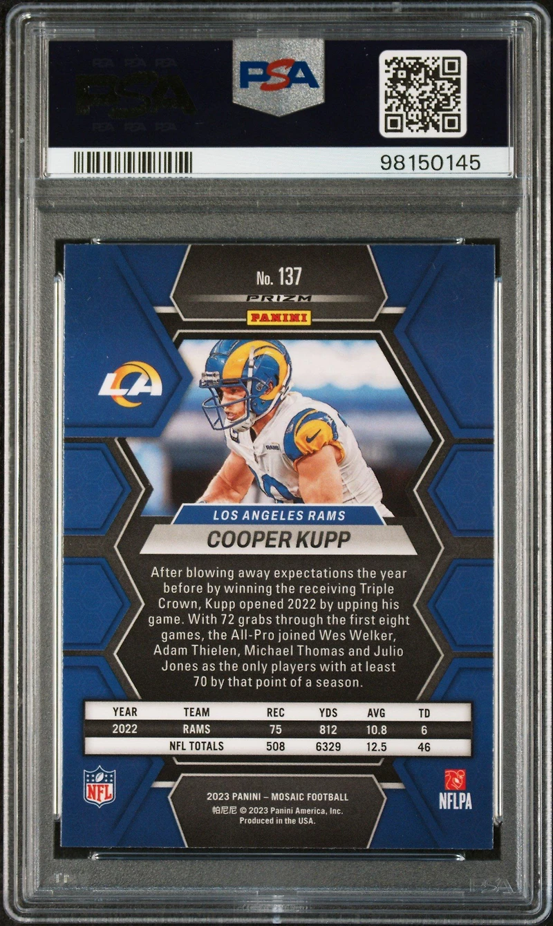 2023 Panini Mosaic 137 Cooper Kupp Genesis PSA 10