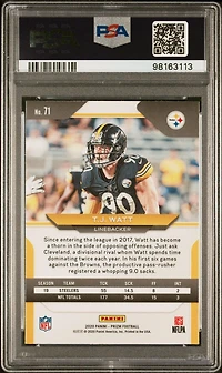 2020 Panini Prizm 71 T.j. Watt PSA 10