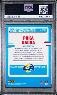 2023 Panini Donruss Optic 238 Puka Nacua Blue Glitter PSA 10