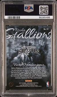 2023 Panini Contenders Rookie Stallions 21 Victor Wembanyama PSA 8