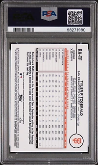 2024 Topps Chrome Rookie Autographs Ratf Tyler Fitzgerald Purple Refractor PSA 10