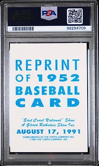 1991 Topps East Coast National Reprint Mickey Mantle Topps 1952 Reprint PSA 9