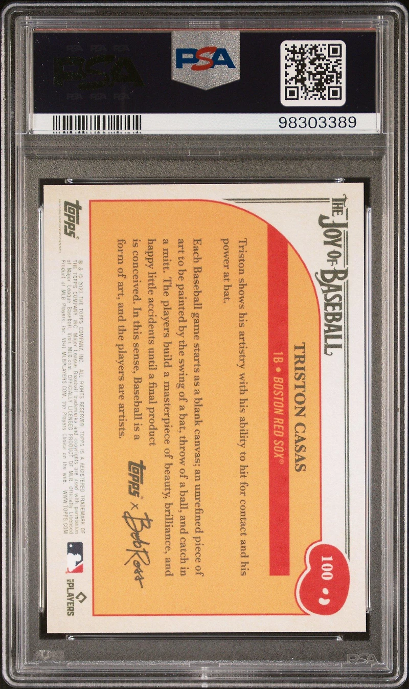 2023 Topps X Bob Ross The Joy Of Baseball 100 Triston Casas PSA 10