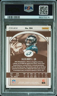 2020 Panini Chronicles Legacy 204 Jalen Hurts Silver PSA 9