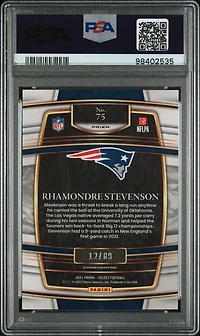 2021 Panini Select 75 Rhamondre Stevenson Dragon Scale PSA 9