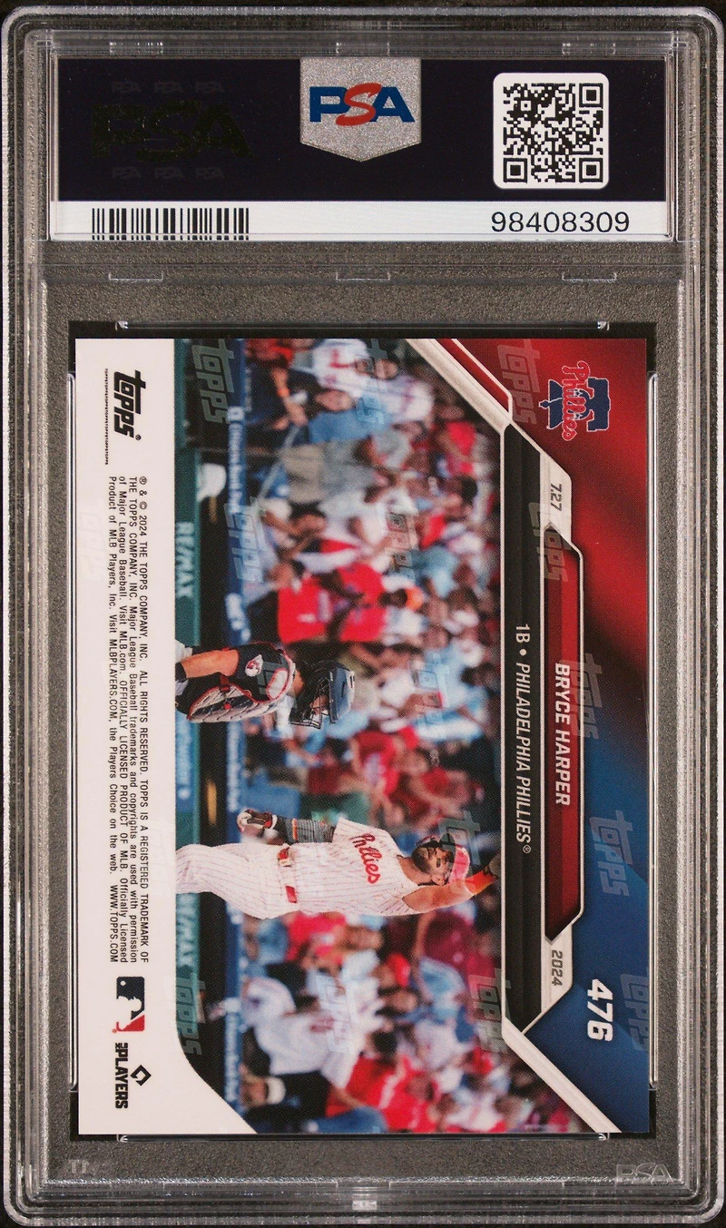 2024 Topps Now 476 Bryce Harper PSA 10