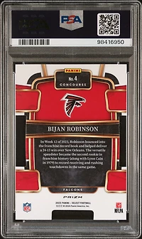 2023 Panini Select 4 Bijan Robinson Die-cut Red & Yellow Prizm PSA 10