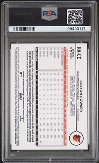 2024 Topps Chrome Rookie Autographs Racc Colton Cowser Blue Raywave PSA 10