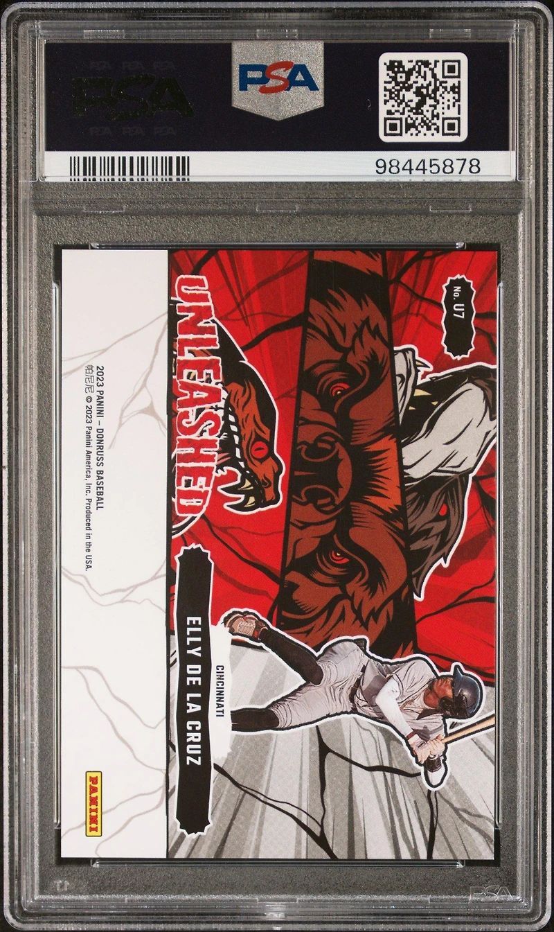 2023 Panini Donruss Unleashed U7 Elly De La Cruz Silver PSA 8