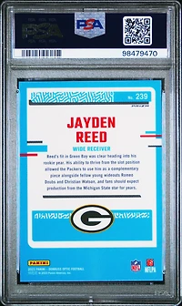 2023 Panini Donruss Optic 239 Jayden Reed Fire PSA 10