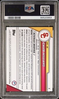 2023 Bowman University Chrome 1 Caleb Williams PSA 10