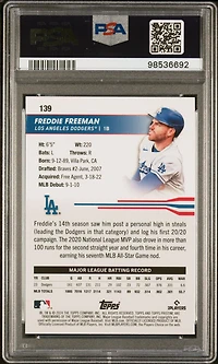 2024 Topps Pristine 139 Freddie Freeman Gold Refractor PSA 10