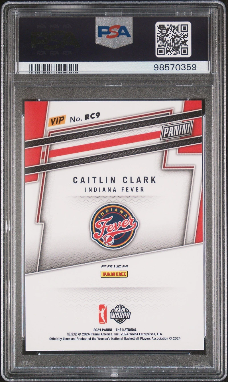2024 Panini National Sports Collectors Convention Vip Gold Rookies Rc9 Caitlin Clark Prizm PSA 9