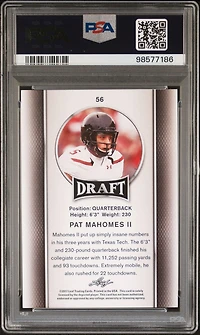 2017 Leaf Draft 56 Pat Mahomes Ii Gold PSA 10