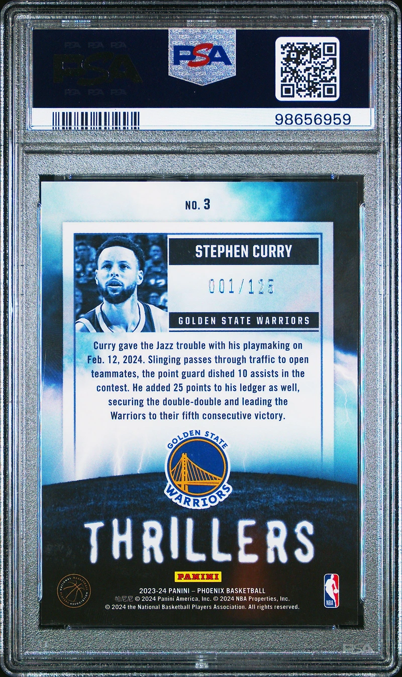2023 Panini Phoenix Thrillers 3 Stephen Curry Red PSA 9