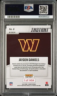 2024 Panini Instant Nfl 6 Jayden Daniels PSA 10