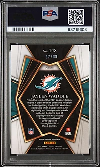 2021 Panini Select 148 Jaylen Waddle Light Blue Prizm PSA 10