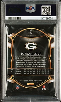 2020 Panini Select 47 Jordan Love Die-cut Maroon Prizm PSA 10