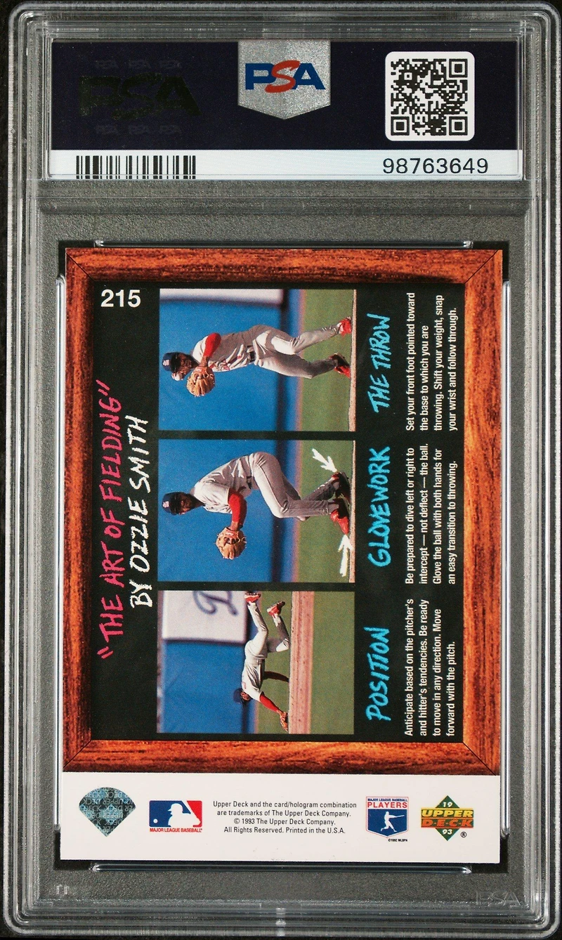 1993 Upper Deck Fun Packs 215 Ozzie Smith PSA 10
