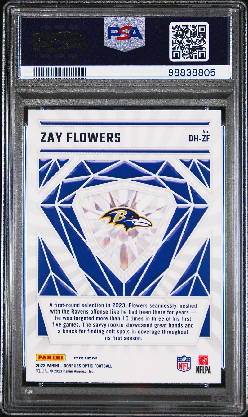 2023 Panini Donruss Optic Diamond Hands Dhzf Zay Flowers PSA 9