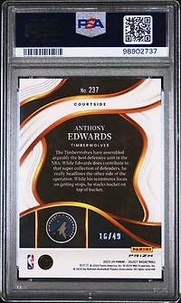 2023 Panini Select 237 Anthony Edwards Red Disco PSA 10