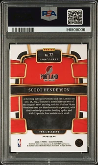 2023 Panini Select 77 Scoot Henderson Silver Prizm PSA 10